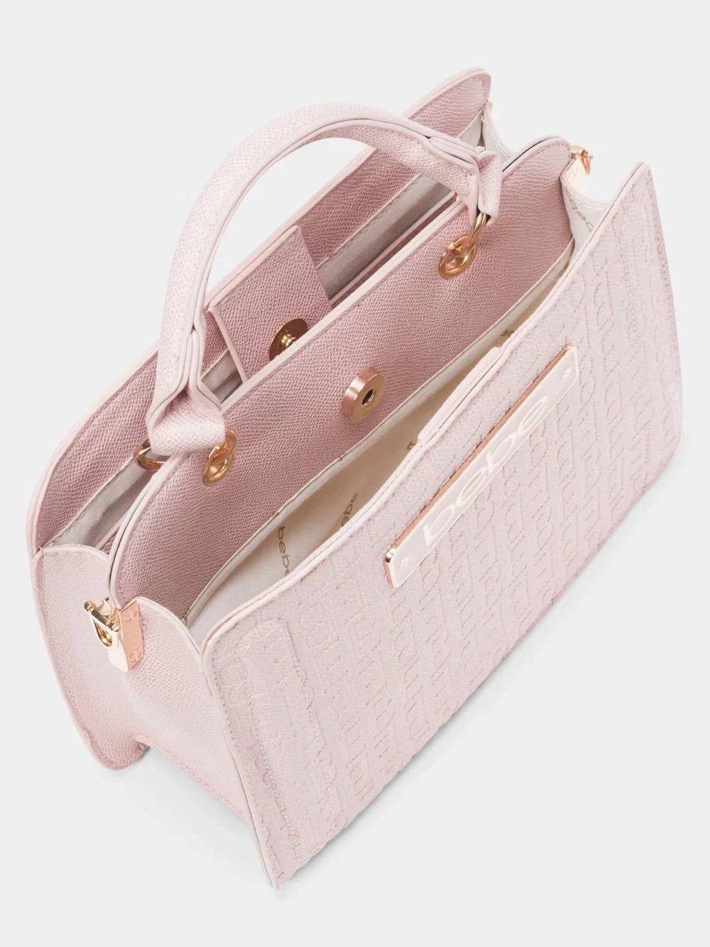 bebe Thea Small Satchel in Powder Pink with Cardholder (brand new with tags)